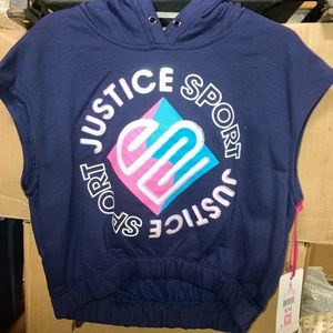 Justice Girl’s Sport Cut Off Hoodie NWT